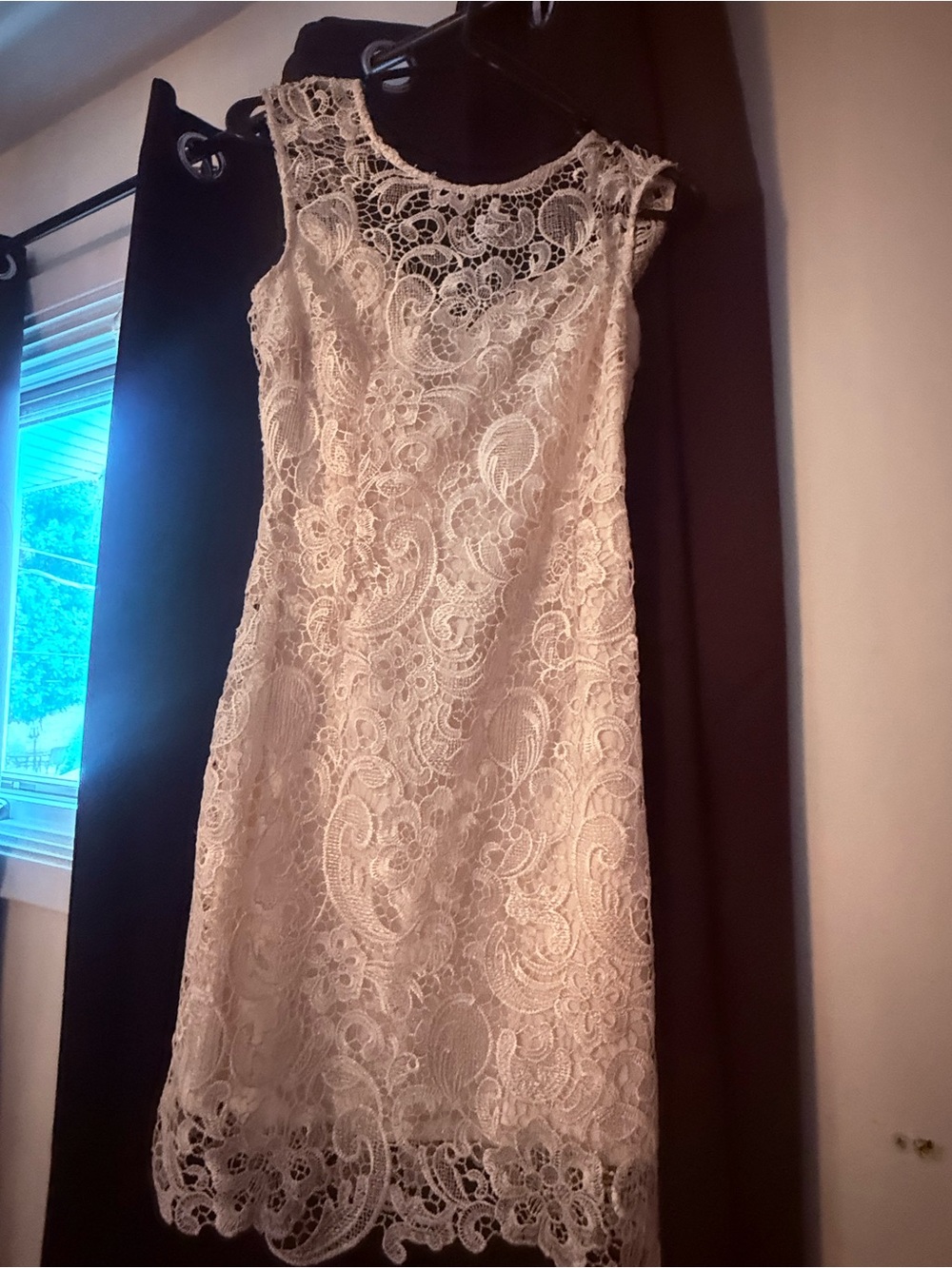 Anna Sui Cream Lace Midi Dress